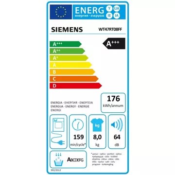 Sèche linge pompe à chaleur SIEMENS WT47RT08FF iSensoric Reconditionné