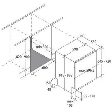 Lave vaisselle encastrable ROSIERES RDIN 2D622PB-47E 60 CM Reconditionné